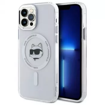 Karl Lagerfeld KLHMP12MHLSCHH hardcase för iPhone 12/12 Pro 6,1 inch vit IML Metal Choupette Head MagSafe