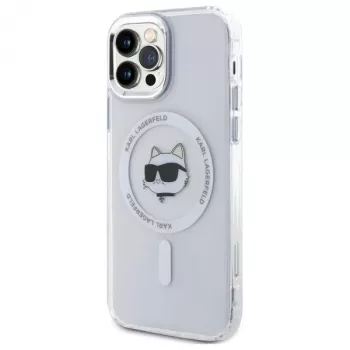 Karl Lagerfeld KLHMP12MHLSCHH hardcase för iPhone 12/12 Pro 6,1 inch vit IML Metal Choupette Head MagSafe