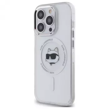 Karl Lagerfeld KLHMP13LHLSCHH iPhone 13 Pro 6,1 hardcase IML Metal Choupette Head MagSafe vit