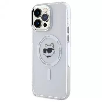 Karl Lagerfeld KLHMP13XHLSCHH iPhone 13 Pro Max 6,7 inch vit hardcase IML Metal Choupette Head MagSafe
