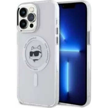 Karl Lagerfeld KLHMP14XHLSCHH iPhone 14 Pro Max 6,7 inch vit hardcase IML Metal Choupette Head MagSafe