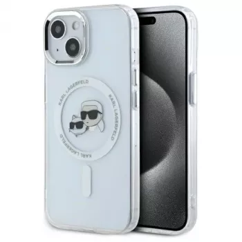 Karl Lagerfeld KLHMP15SHLSKCH hardcase för Apple iPhone 15 6,1 inch vit Karl & Choupette Head MagSafe