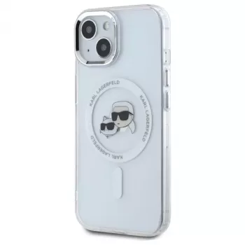 Karl Lagerfeld KLHMP15SHLSKCH hardcase för Apple iPhone 15 6,1 inch vit Karl & Choupette Head MagSafe