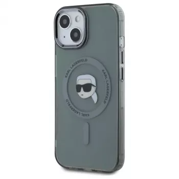 Karl Lagerfeld KLHMP15SHLSKIK hardcase IML Metal Karl Head MagSafe för Apple iPhone 15 6,1 inch svart