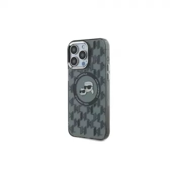 Karl Lagerfeld IML Monogram Karl & Choupette Head MagSafe-skal för iPhone 15 Pro Max 6,7 inch svart