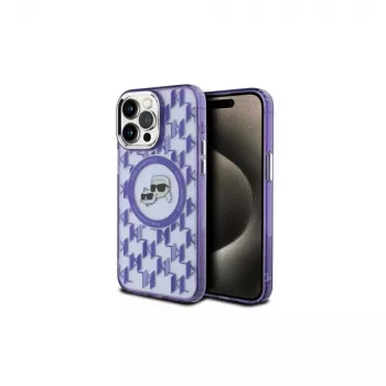 Karl Lagerfeld KLHMP15LHMCKMHU iPhone 15 Pro 6,1 inch lila IML Monogram Karl & Choupette Head MagSafe-skal