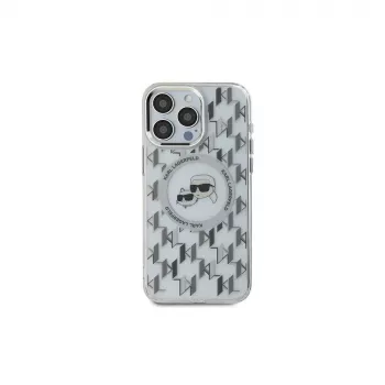 Karl Lagerfeld KLHMP15SHMCKMHT iPhone 15 6,1 inch transparent IML Monogram Karl & Choupette Head MagSafe-skal