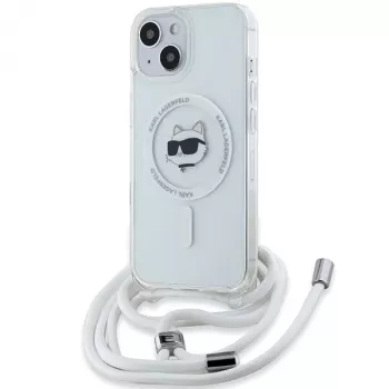 Karl Lagerfeld KLHMP13MHCCHNT iPhone 13 / 14 / 15 6,1 hardcase transparent IML Choupette Head & Cord MagSafe