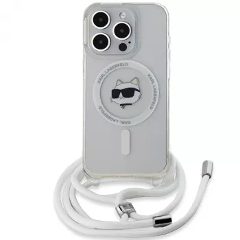 Karl Lagerfeld KLHMP15XHCCHNT Hardcase för iPhone 15 Pro Max 6,7 inch transparent IML Choupette Head & Cord MagSafe