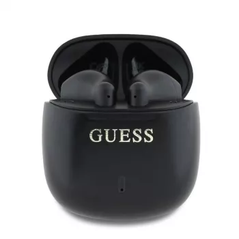 Guess GUTWSJ14ESGKTWS True Wireless Bluetooth 5.3 In-Ear Headphones with Charging Case, Black, Classic Logo Print