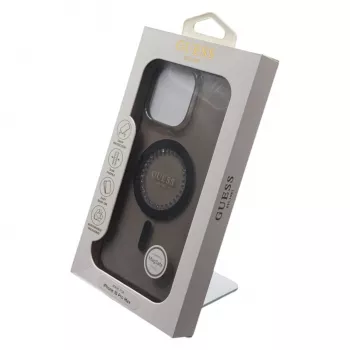 Guess IML Rhinestones MagSafe Case för iPhone 16 Pro Max (svart)