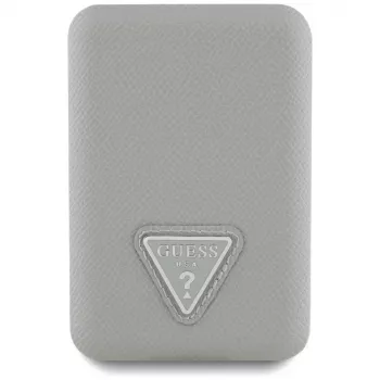 GUESS Grained Triangle trådlös powerbank 5000 mAh 15 W USB-C MagSafe beige