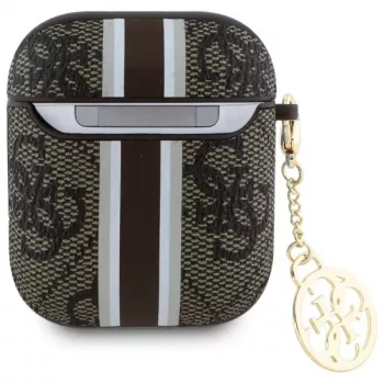 Guess GUA2P4RPSW AirPods 1/2 skal brun 4G Printed Stripes Charm