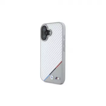 BMW M Carbon Tricolor Line hårt skal för iPhone 16 6,1 inch – grå MagSafe