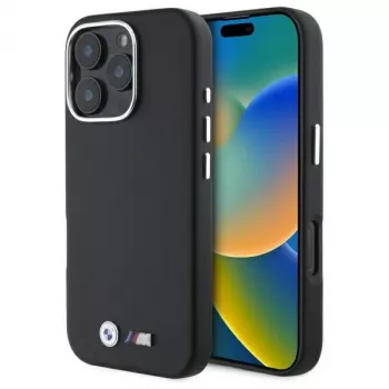 BMW M Smooth Full Wrapped Metal hårt skal för Apple iPhone 16 Pro Max 6,9 inch svart