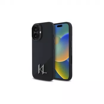 Karl Lagerfeld Shadow Metal Initial hårt skal för Apple iPhone 16 6,1 inch – svart