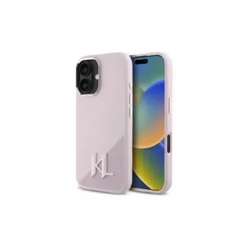 Karl Lagerfeld Shadow Metal Initial MagSafe hårt skal för Apple iPhone 16 6,1 inch – rosa