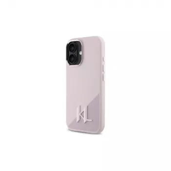 Karl Lagerfeld Shadow Metal Initial MagSafe hårt skal för Apple iPhone 16 6,1 inch – rosa