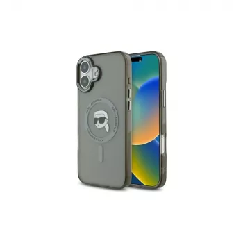 Karl Lagerfeld KLHMP16MHLSKIK iPhone 16 Plus 6,7 inch hårt skal IML Metal Karl Head MagSafe svart