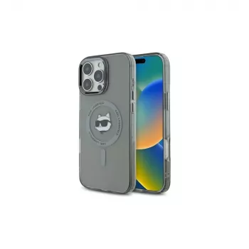 Karl Lagerfeld KLHMP16LHLSCHK iPhone 16 Pro 6,3 svart hårt skal IML Metal Choupette Head MagSafe