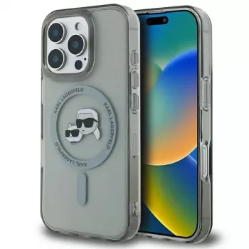 Karl Lagerfeld KLHMP16XHLSKCK hårt skal IML Metal Karl & Choupette Head MagSafe för Apple iPhone 16 Pro Max 6,9 inch, svart