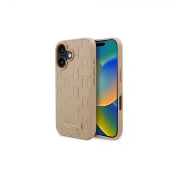 Karl Lagerfeld KLHMP16SPKHPORPE Hardcase för iPhone 16 6,1 inch beige Hot Stamp MagSafe