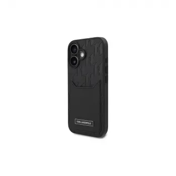 Karl Lagerfeld iPhone 16 6,1 Hardcase med kortfack Monogram svart
