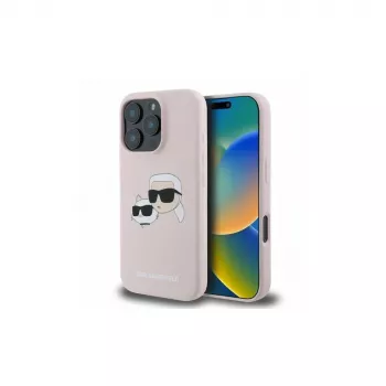 Karl Lagerfeld KLHMP16LSKCHPPLP iPhone 16 Pro 6,3 inch rosa Hardcase silikon Double Heads Print MagSafe