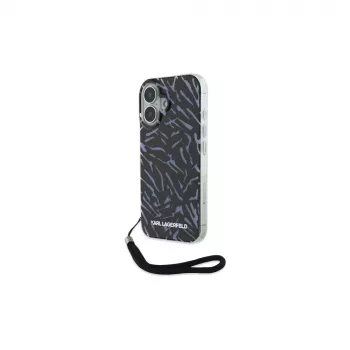 Karl Lagerfeld Zebra With Cord-skal för iPhone 16 Plus (lila)