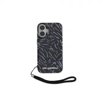 Karl Lagerfeld Zebra With Cord-skal för iPhone 16 Plus (lila)