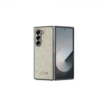 Guess Glitter Script mobilskal för Samsung Galaxy Z Fold6 – guld