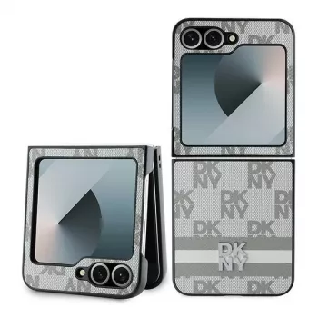 DKNY DKHCZF6PCPTSSE beige rutmönster med ränder baksideskydd för Samsung Galaxy Z Flip6 F741 / Z Flip7 FE