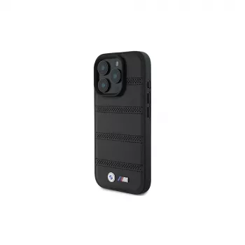 BMW M Perforated And Stitched Line hårt skal för Apple iPhone 16 Pro 6,3 inch svart MagSafe