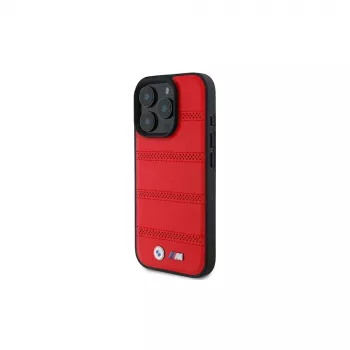 BMW M Collection Perforated and Stitched Line Hardcase för Apple iPhone 16 Pro 6,3 inch röd MagSafe
