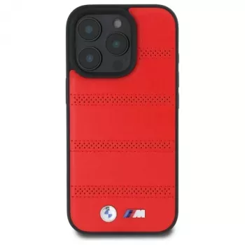 BMW M Collection M Perforated And Stitched Line hårt skal för iPhone 16 Pro Max 6,9 inch röd MagSafe