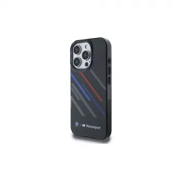 BMW BMHCP16X23HTRAK iPhone 16 Pro Max 6,9 inch svart hårt skal Motorsport IML Random Stripes