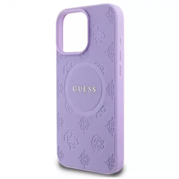 Guess GUHMP16XPSAPSMEU iPhone 16 Pro Max 6,9 inch lila Hardcase Saffiano Peony Classic Logo MagSafe