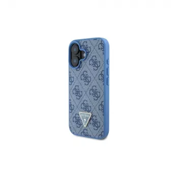 Guess GUHCP16SP4TDSCPB iPhone 16 6,1 blå Hardcase läder metallogotyp strass Crossbody