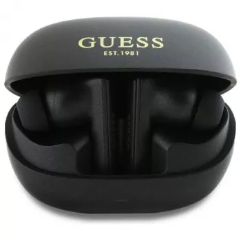 Guess Capsule Printed Logo – Bluetooth TWS ANC & ENC-hörlurar med laddningsetui (svart)