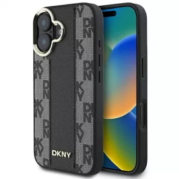 DKNY DKHMP16MPCPVSLK iPhone 16 Plus 6,7 svart Hard Case Checkered Pattern MagSafe