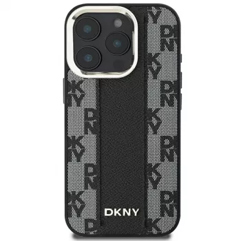 DKNY DKHMP16LPCPVSLK Hard Case för Apple iPhone 16 Pro, 6,3 inch, svart, rutmönster, MagSafe