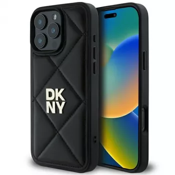 DKNY DKHCP16LPQDSLK Quilted Stack Logo skal för iPhone 16 Pro svart
