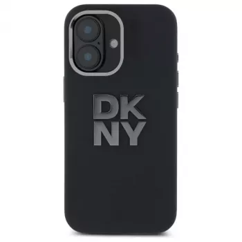 DKNY DKHCP16SSMCBSK iPhone 16 6,1 inch hårt skal Liquid Silicone Metal Logo svart