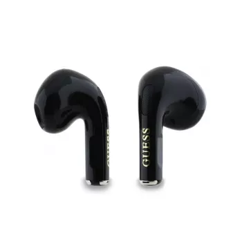 Guess Glossy Effect Printed Classic Logo & Charm TWS Bluetooth-hörlurar med laddningsfodral (svart)