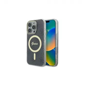 Guess GUHMP16LH4STK Hardcase för Apple iPhone 16 Pro 6,3 inch svart IML 4G MagSafe