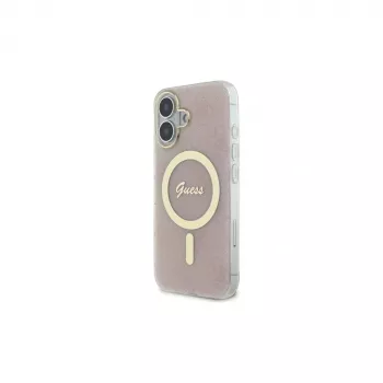 Guess GUHMP16SH4STP Hardcase för Apple iPhone 16 6,1 inch rosa IML 4G MagSafe