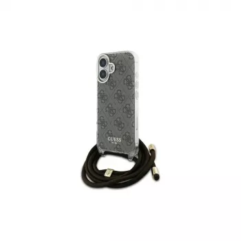 Guess GUHCP16SHC4SEW iPhone 16 6,1 Hardcase Crossbody-snodd 4G Print brun