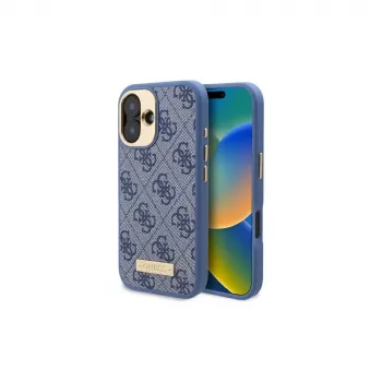Guess GUHMP16SU4GPRB iPhone 16 6,1 Hardcase blå 4G Logo Plate MagSafe