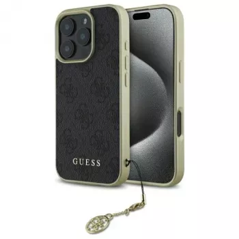 Guess GUHCP16LGF4GGR iPhone 16 Pro 6,3 inch svart Hardcase 4G Charms Collection