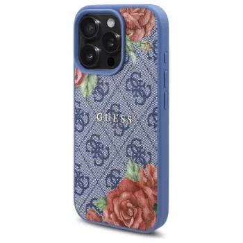 Guess GUHMP16XP4ROPEMCB iPhone 16 Pro Max 6,9 inch blått Hardcase 4G Flowers Print MagSafe